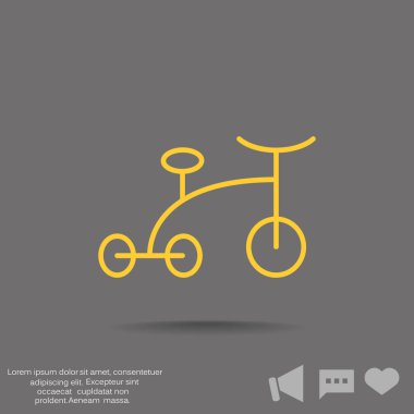 Bebek üç tekerlekli bisiklet basit simgesi