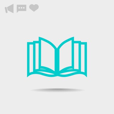 Kitap Düz Simgesi 