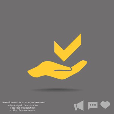 el web simgesi üzerinde onay işareti