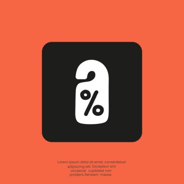 etiketi ile yüzde işareti simgesi 