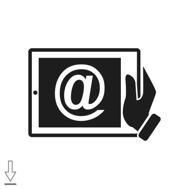 E-posta işareti ile dijital tablet