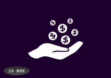 elinde, web simgesi paralar