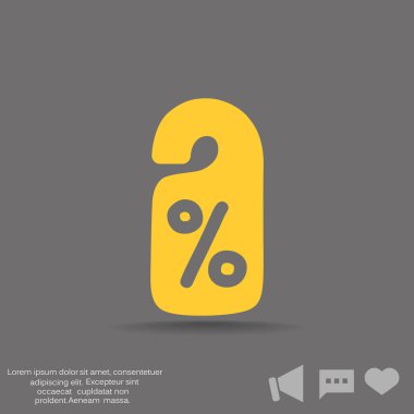 etiketi ile yüzde işareti simgesi 