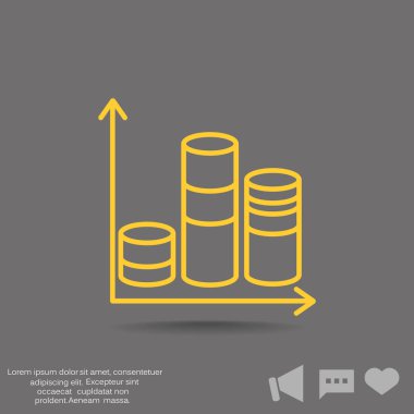 Grafik simgesi üzerinde Eğri ok