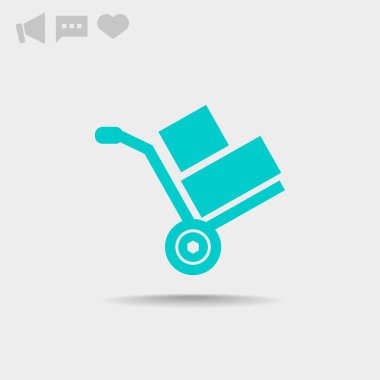 El arabası ile kutuları simge