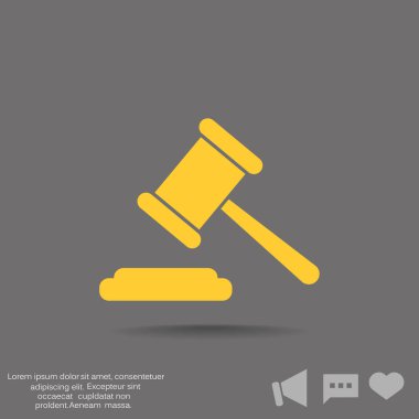 Açık artırma çekiç basit web simgesi