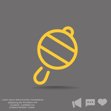 Icône de hochet de bébé simple, contour vector illustration