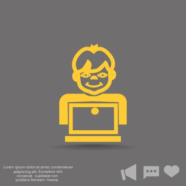 Öğrenci dizüstü bilgisayar simgesi 