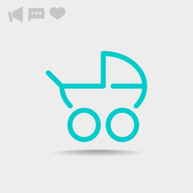 Basit bebek arabası anahat web simgesi
