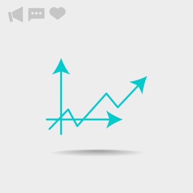 Grafik simgesi üzerinde Eğri ok