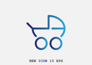 Basit bebek arabası anahat web simgesi