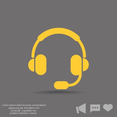 Kulaklýklý mikrofon seti web simgesi