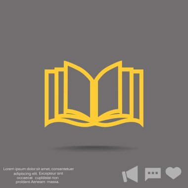 Kitap Düz Simgesi 