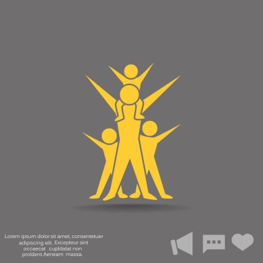 Mutlu aile kavramı web simgesi