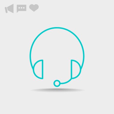 Kulaklýklý mikrofon seti web simgesi