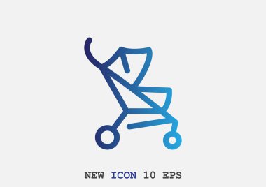 Basit bebek arabası anahat web simgesi