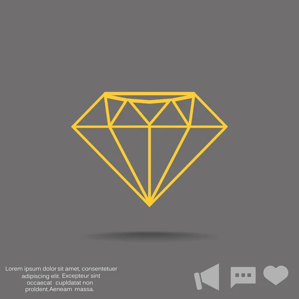 Diamant web pictogram — Stockvector