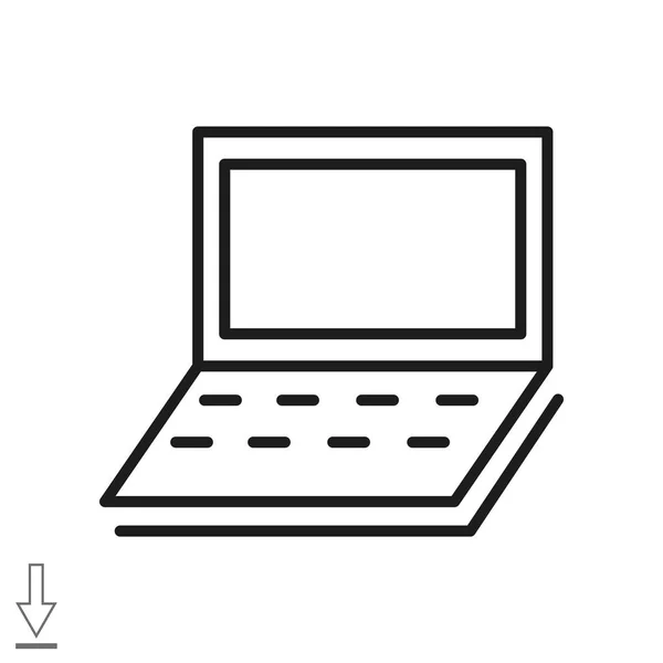 Simple icono web portátil — Vector de stock