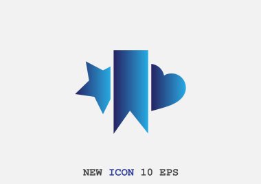 Yıldız ve kalp web simgesi ile yer imi