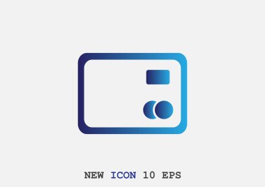 Plastik kart basit web simgesi