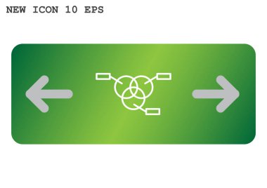 Yüzde kavramı yuvarlak web simgesi, anahat vektör çizim