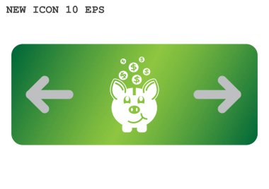 Piggy Bank simgesi, vektör illüstrasyonu