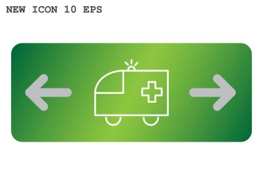 Ambulans araba web simgesi, basit vektör çizim