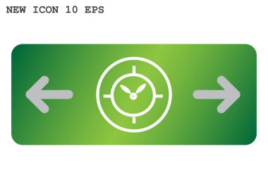 Saat düz simgesi, vektör illüstrasyonu 