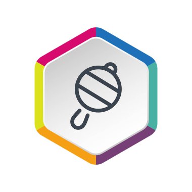 Icône de hochet de bébé simple, contour vector illustration