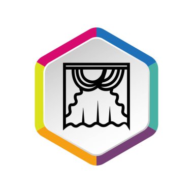 Perdeleri web simgesi. vektör tasarımı 