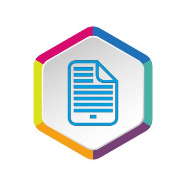 Belge dosya basit web simgesi, anahat vektör çizim