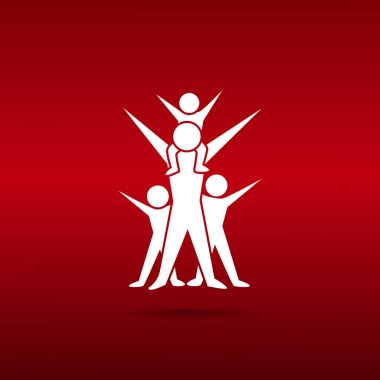 Mutlu aile kavramı web simgesi