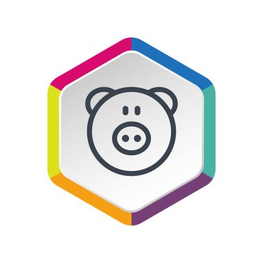 Piggy Bank simgesi, vektör illüstrasyonu