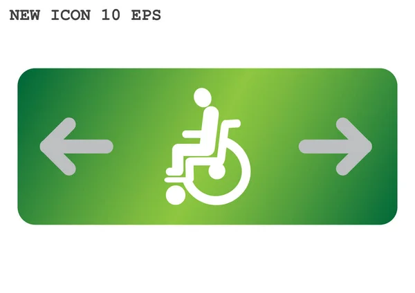 Disabili su sedia a rotelle semplice icona — Vettoriale Stock