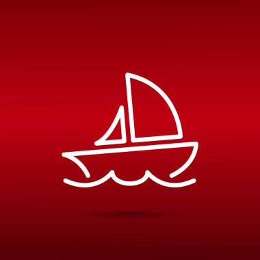 Basit çizgi yat simgesi