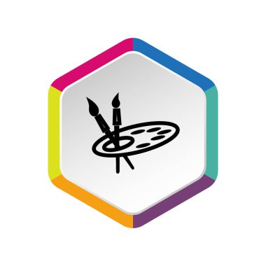 Resim paleti ile vektör çizim çizim için Boya fırçaları