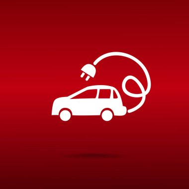 Elektro araba web simgesi. vektör tasarımı 