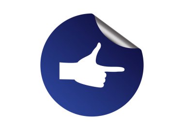 Düz parmak ile anahat vektör çizim gösteren bir el