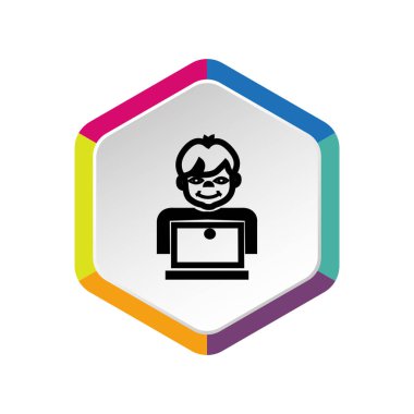 Öğrenci dizüstü bilgisayar simgesi 