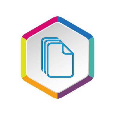 Dosyaları veya belgeleri web simgesi, vektör anahat çizim