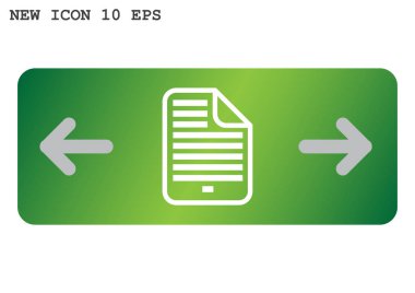 Belge dosya basit web simgesi, anahat vektör çizim