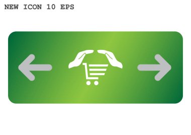 eller ve alışveriş sepeti, işaret koruma web simgesi satın alabilirsiniz. vektör