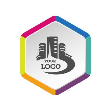 Şirketiniz için şehir binaları logosu