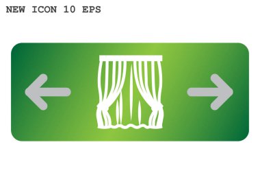 Perdeleri web simgesi. vektör tasarımı 