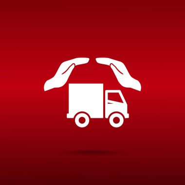 Kargo taşımacılığı sigorta web simgesi. vektör tasarımı