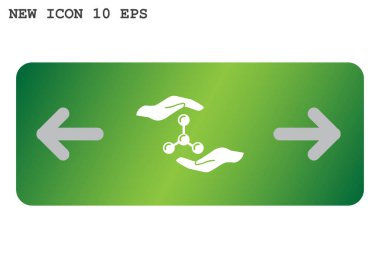 Moleküler bileşik ve eller web simgesi. vektör tasarımı 