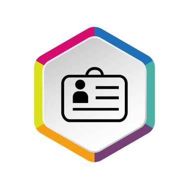 kimlik kartı simgesi, vektör illüstrasyonu