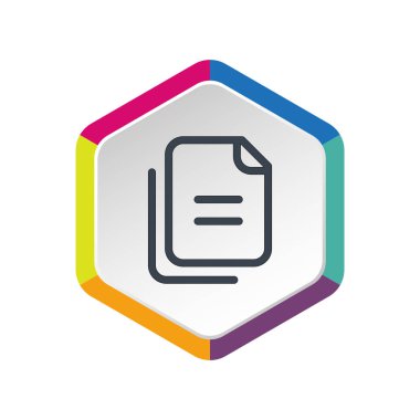 Dosyaları veya belgeleri web simgesi, vektör anahat çizim