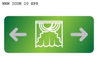 Perdeleri web simgesi. vektör tasarımı 