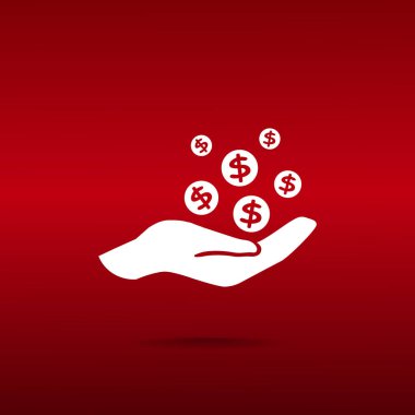 elinde, web simgesi paralar